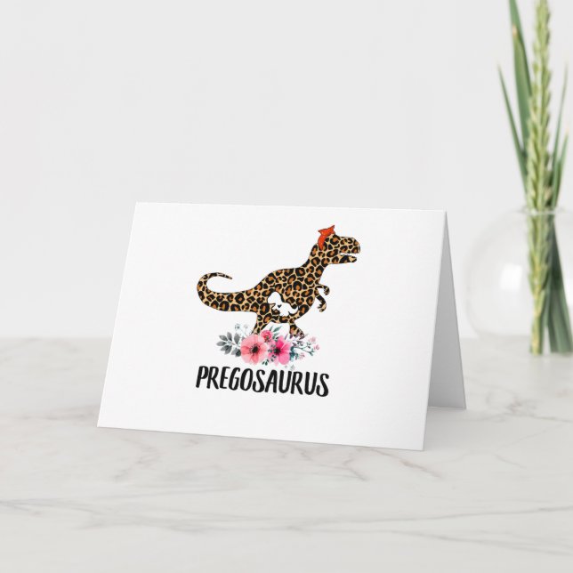 Carte De Remerciements Pregosaurus Funny Grossesse Cadeau (Devant)