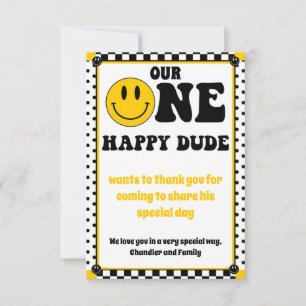 Carte De Remerciements Premier Anniversaire de ONE Happy Dude Rockstar au