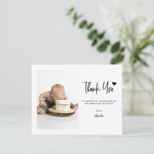 Carte De Remerciements Premier anniversaire personnalisé avec photo et le