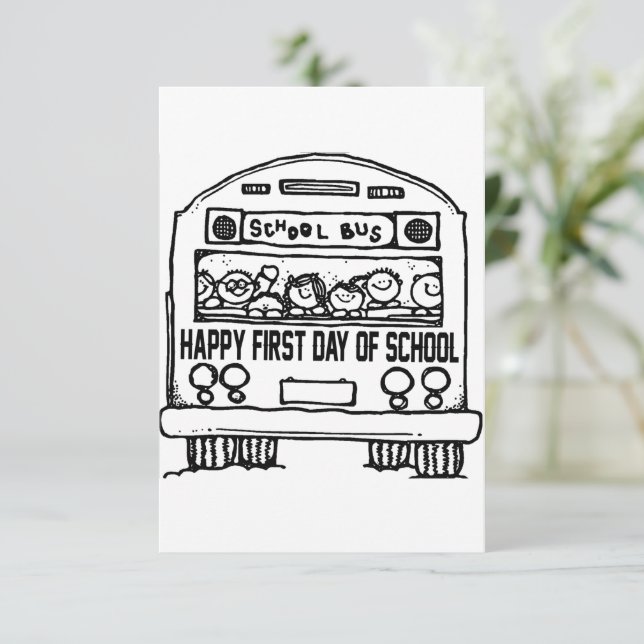 Carte De Remerciements Premier jour de l'école première année (Debout devant)