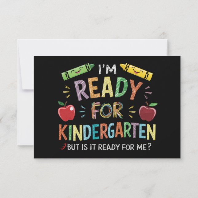 Carte De Remerciements Premier jour de maternelle amusant pour les enfant (Devant)