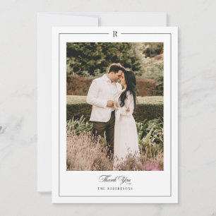 Carte De Remerciements Premier Mariage photo Monogramme