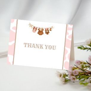 Carte De Remerciements Premier Rodéo Anniversaire Cowgirl Rose Western