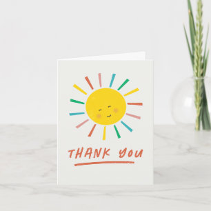 Carte De Remerciements Premier Tour Autour du Soleil Enfants Anniversaire