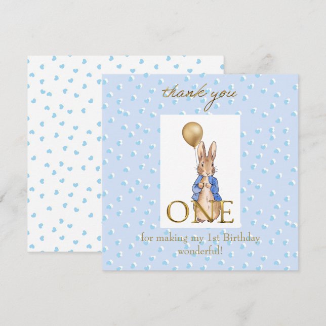 Carte De Remerciements Premier vœu d'anniversaire (Devant / Derrière)