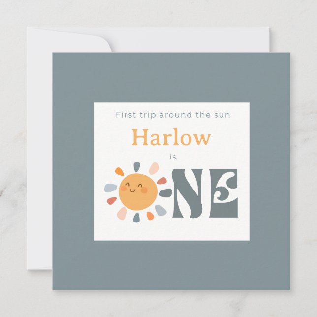 Carte De Remerciements Premier voyage autour du soleil (Devant)