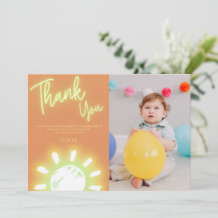 Carte De Remerciements Premier voyage autour du soleil photo anniversaire