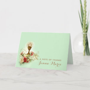 Carte De Remerciements Première communion catholique vintage Religieux