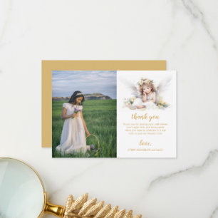 Carte De Remerciements Première communion de l'ange au petit aquarelle