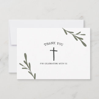 Carte De Remerciements Première communion de verdure fille garçon