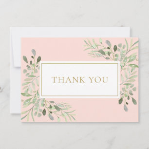 Carte De Remerciements Première communion de verdure rose tendre