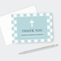 Première communion garçon Aqua Gingham carreaux