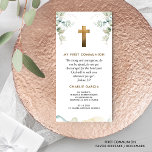 Carte De Remerciements Première communion, garçon ou fille, Signet de ver<br><div class="desc">Merci à vos invités avec un signet qu'ils chériront! Elégante première communion merci de vous rendre grâce à la magnifique verdure d'Eucalyptus aquarelle. Bordure sur le fond avec des taches délicates d'aquarelle. Vous pouvez garder le verset ou ajouter votre propre prière ou message. Si vous souhaitez ajouter un ruban décoratif...</div>