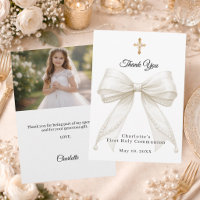 Première communion nœud blanc perles d'ivoire phot
