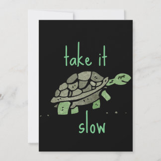 Carte De Remerciements Prenez-le Lent Cute Turtle Motivational Cute Cadea