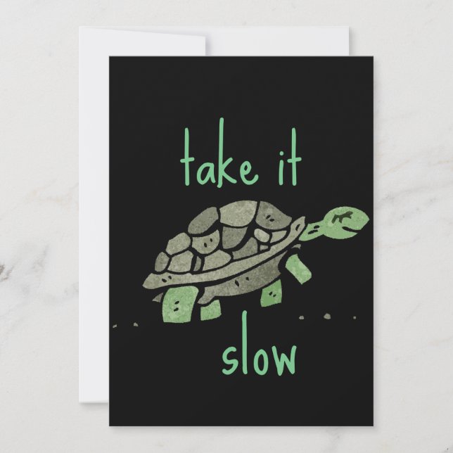 Carte De Remerciements Prenez-le Lent Cute Turtle Motivational Cute Cadea (Devant)