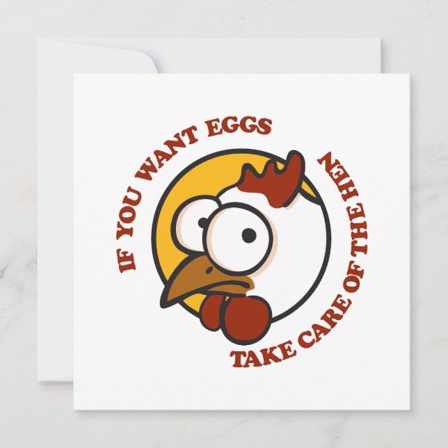 Carte De Remerciements Prenez soin de la poule 1 (Devant)