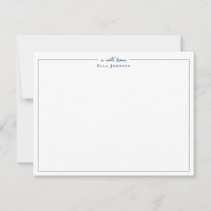 Carte De Remerciements Préparation Navy Blue & White un mot de