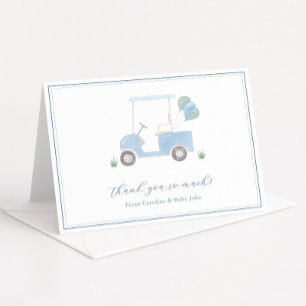Carte De Remerciements Preppy Blue Golf Panier Baby Boy Douche