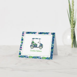 Carte De Remerciements Preppy Golf Motif Palm Beach Golf Panier