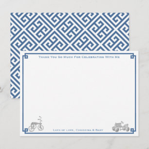 Carte De Remerciements Preppy Jouets Vintages Boy Baby shower Party