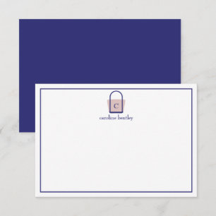 Carte De Remerciements Préppy Monogrammed Boat Bag