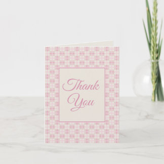 Carte De Remerciements Preppy Pink Plaid Baby Shower Thank You