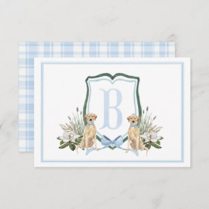 Carte De Remerciements Preppy Southern Blue Boy Baby shower Chien