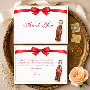 Carte De Remerciements Prête à Accoucher Arc Rouge Baby Shower