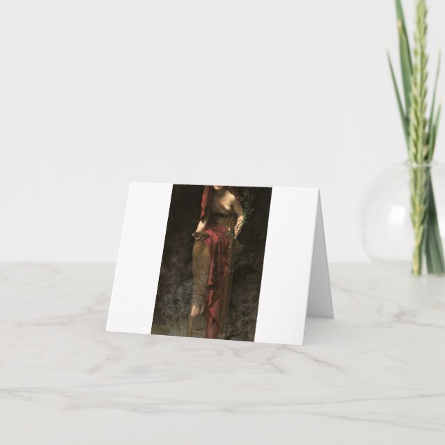 Carte De Remerciements Prêtre de Delphes, 1891 par John Collier (Devant)