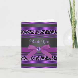 Carte De Remerciements Pretty Purple Leopard Thank You Cards