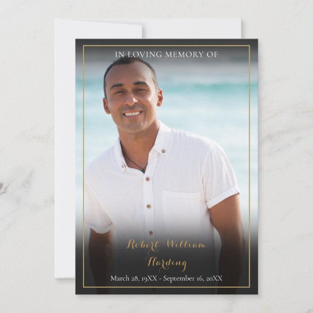 Carte De Remerciements Prière commémorative des funérailles (Devant)