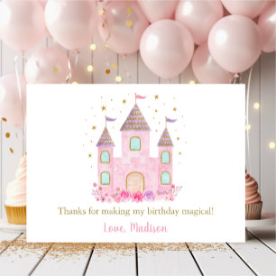 Carte De Remerciements Princess Castle Rose Gold Floral Anniversaire