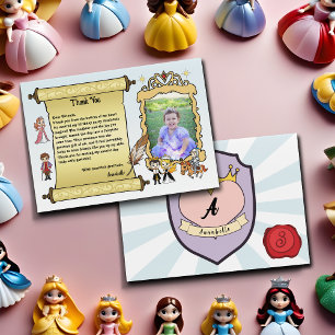 Carte De Remerciements Princess et Prince Fairytale Cute Royal Photo