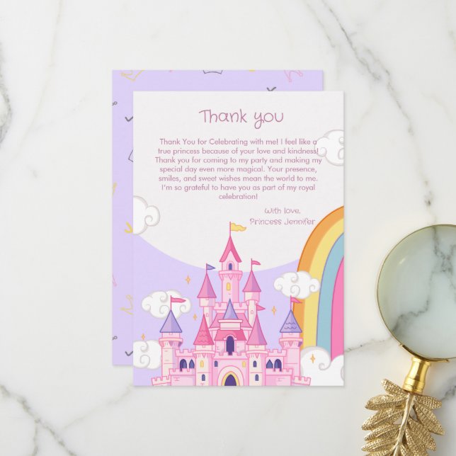 Carte De Remerciements Princess Royal Castle (Devant/Arrière en situation)