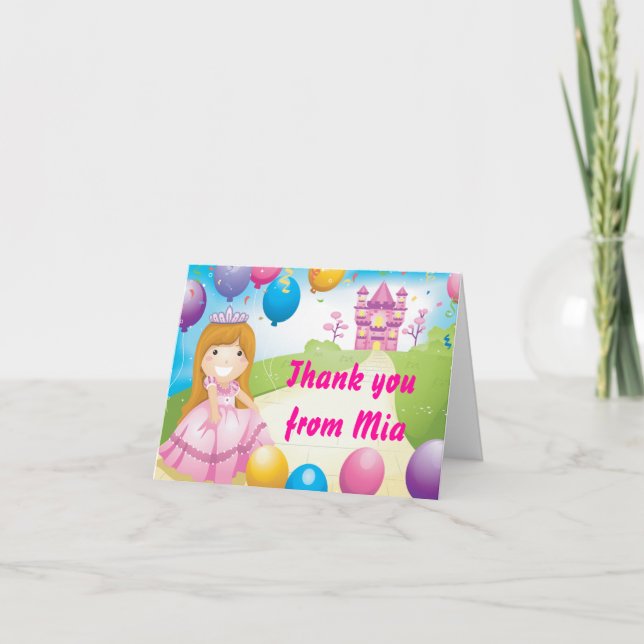 Carte De Remerciements Princess Thank You Note Card (Devant)