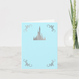 Carte De Remerciements Princesse de conte de fées Argent et Bleu Fête de 