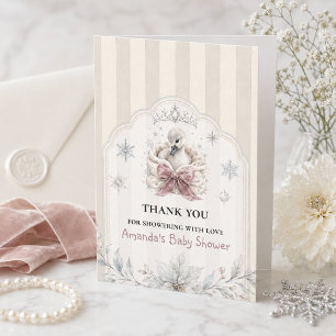 Carte De Remerciements Princesse d'hiver Baby Shower A Little Swan