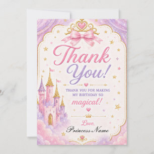 Carte De Remerciements Princesse Lavande Rose 