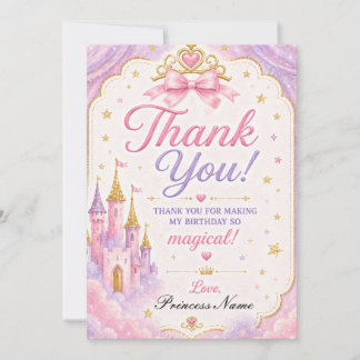 Carte De Remerciements Princesse Lavande Rose