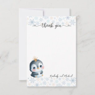 Carte De Remerciements Princesse Penguin de mignonne Anniversaire I Baby
