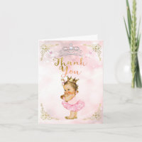 Princesse Rose Bébé Fille Vintage Remerciement Lég