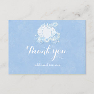 Carte De Remerciements Princesse royale bleue Carriage Card de Cendrillon