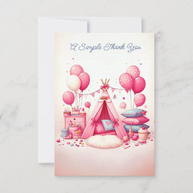 Carte De Remerciements Princesse Teepee & Coussin Stwood Anniversaire (Devant)