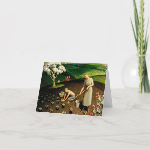 Carte De Remerciements Printemps dans le pays par Grant Wood