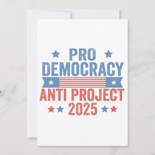 Carte De Remerciements Pro Democracy Anti Project 2025 Trump républicain (Devant)