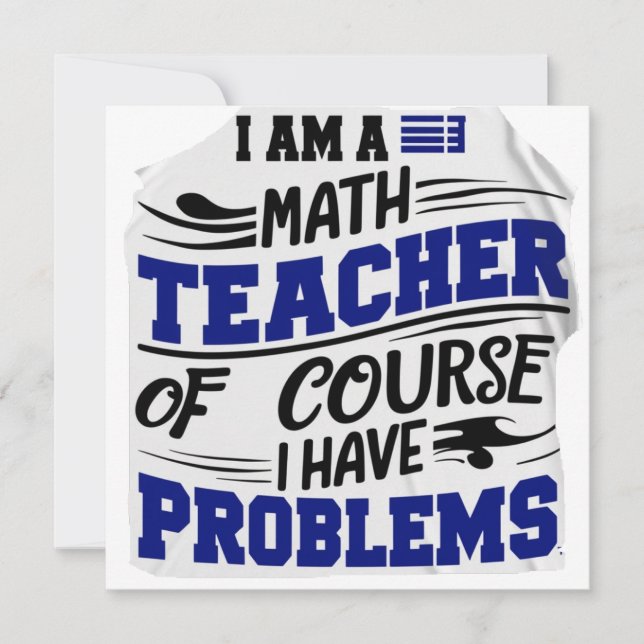 Carte De Remerciements Prof de maths Blague  (Devant)