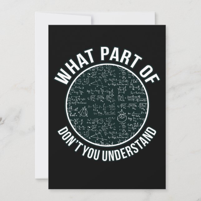 Carte De Remerciements Professeur de mathématiques Sarcasme Mathématiques (Devant)