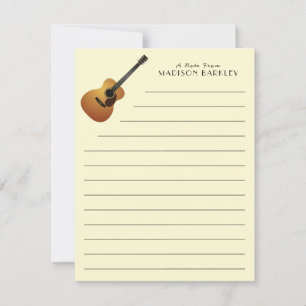 Carte De Remerciements Professeur de musique de guitare acoustique