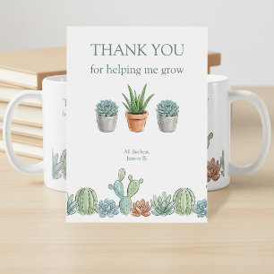 Carte De Remerciements Professeur de succulente aquarelle qui m'aide à gr